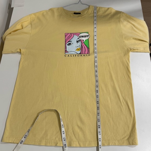 Stussy California Long Sleeve Pop Art Long Sleeve T-shirt L Pastel Yellow - Picture 9 of 9